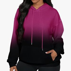 NWT Black & Purple Color Block Hoodie-Small